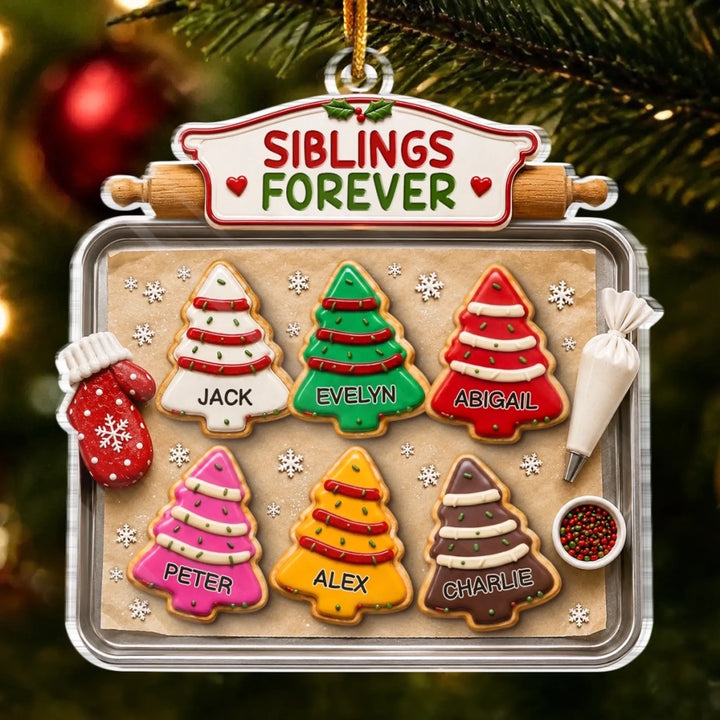 Custom Acrylic Ornament - Personalized Christmas Birthday Gifts For Mom, Dad, Brother, Sister - Baking Memories Together