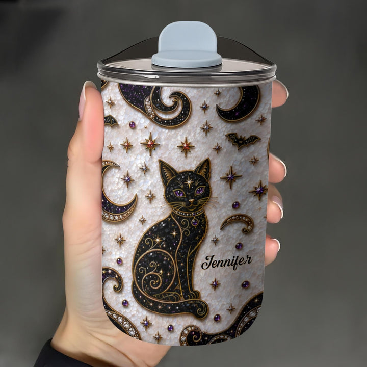 Magical Black Cat Mosaic, 10oz Tumbler, Gift For Cat Lovers