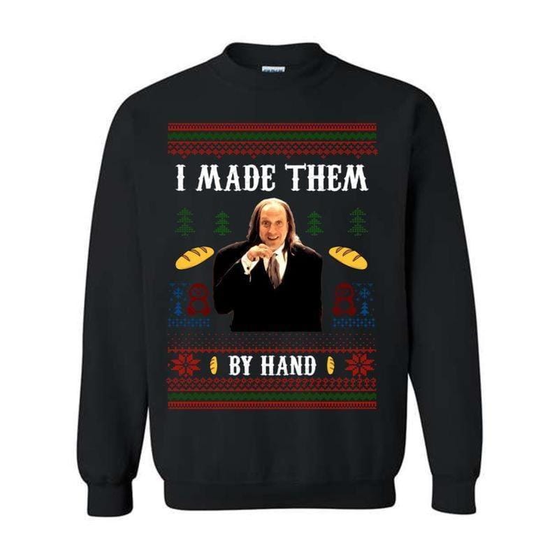 Ich habe sie von Hand gemacht – Hässliches Sweatshirt-Shirt mit Kapuze, Gruselfilm-Dinner von Hand gemacht – Meme-Shirt, Lustiges hässliches Shirt für Weihnachten, Für Männer und 