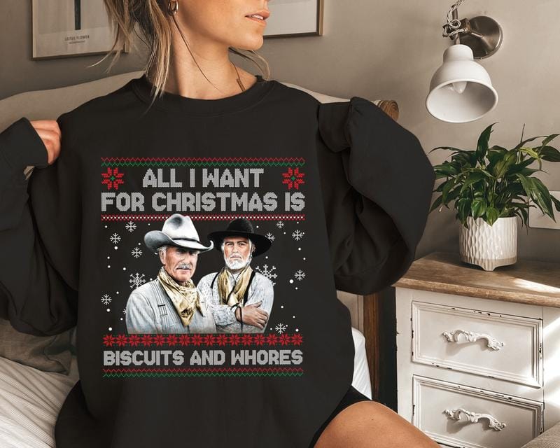 Lustiges Weihnachts-Sweatshirt mit Filmzitat, witziges Western-Shirt, Weihnachtsgeschenk 