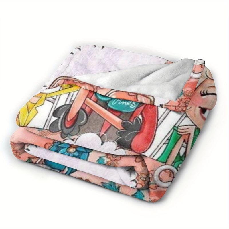 Golden Years Cartoon GG Decke – Warme Kuscheldecke für Wohnzimmer, Büro und Reisen – Vielseitige Geschenkdecke mit Cartoon-Print für alle Jahreszeiten – Halloween-Deko, Weihnachtsgeschenk, Geburtstagsgeschenk – Flanellmaterial – Besonderes Design
