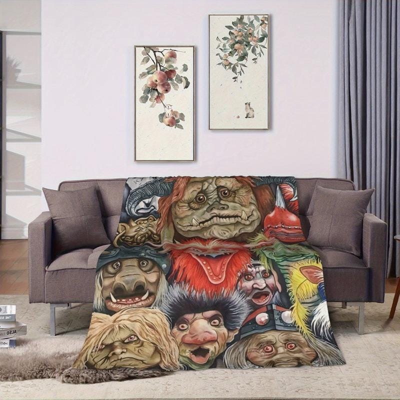 Labyrinth-Filmdecke aus Flanell, Jareth Goblin King-Design, ultraweich, für jede Jahreszeit geeignet, Geschenk für Fans, Couch, Bett, Büro, Reisen, Fantasy-Dekoration