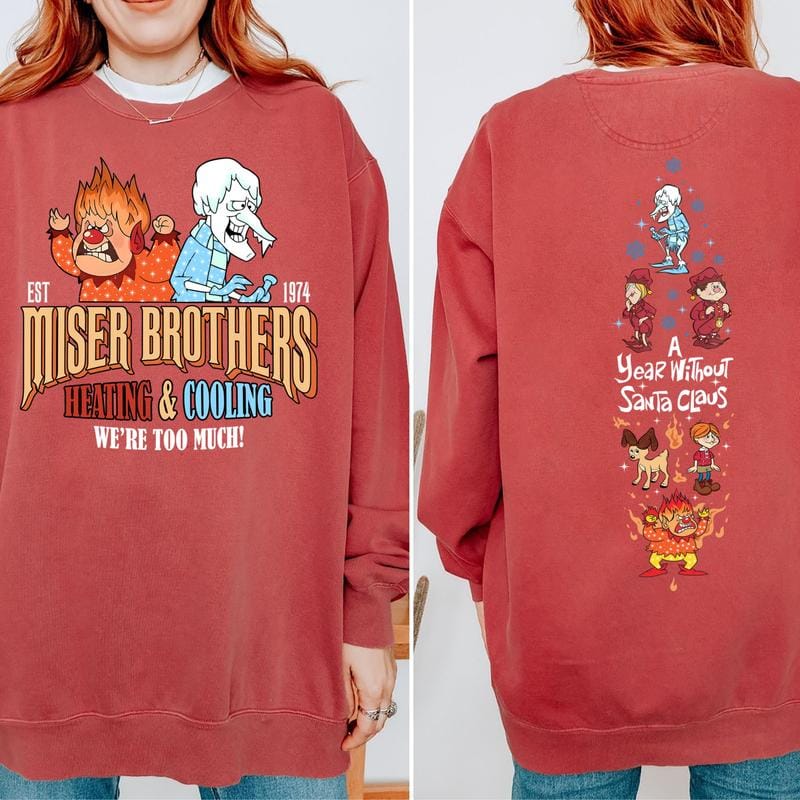 Vintage Sweatshirt „Ein Jahr ohne Weihnachtsmann“, Miser Brothers Shirt, Retro-Weihnachtshoodie, Snow Miser Heat Miser Sweatshirt, Heating and Cooling Miser Shirt 