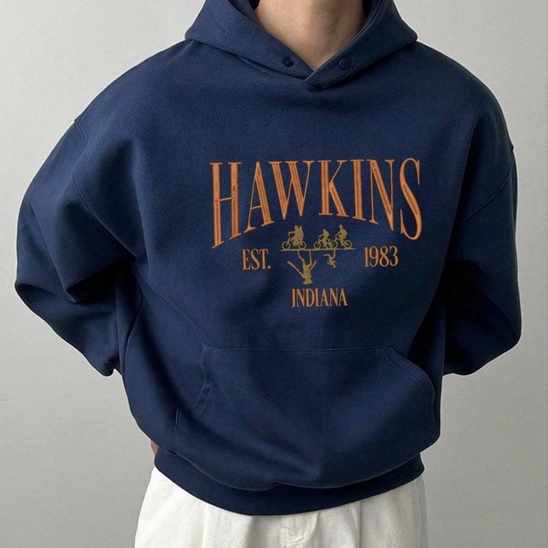 Embroidery Hawkins Indiana 1983 Sweatshirt, Strang.er Movie Shirt Thin.gs, Vintage Things Movie Merch Strang.er, Hawkins India.na 1983 Est 100% Cotton