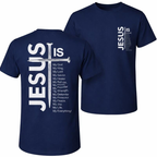 Men's Pure Cotton Short-Sleeve Graphic T-Shirt - Jesus and The Cross Print, Casual Loose Relaxed Fit, Classic Crew-Neck, Breathable Fabric, Streetwear Unisex Piece for Spring Summer Wear, Outdoor Fun