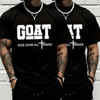 GOAT “God Over All” Men’s Christian T-Shirt – 100% Cotton Streetwear Faith Tee