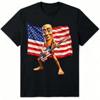 4th of July Shirts, American Flag Guitar Tung Tung Tung Sahur Shirt