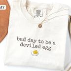 Comfort Colors „Schlechter Tag, um ein gefülltes Ei zu sein“-T-Shirt, lustiges Thanksgiving-Dinner-T-Shirt, sarkastisches Friendsgiving-Essenshumor-T-Shirt 