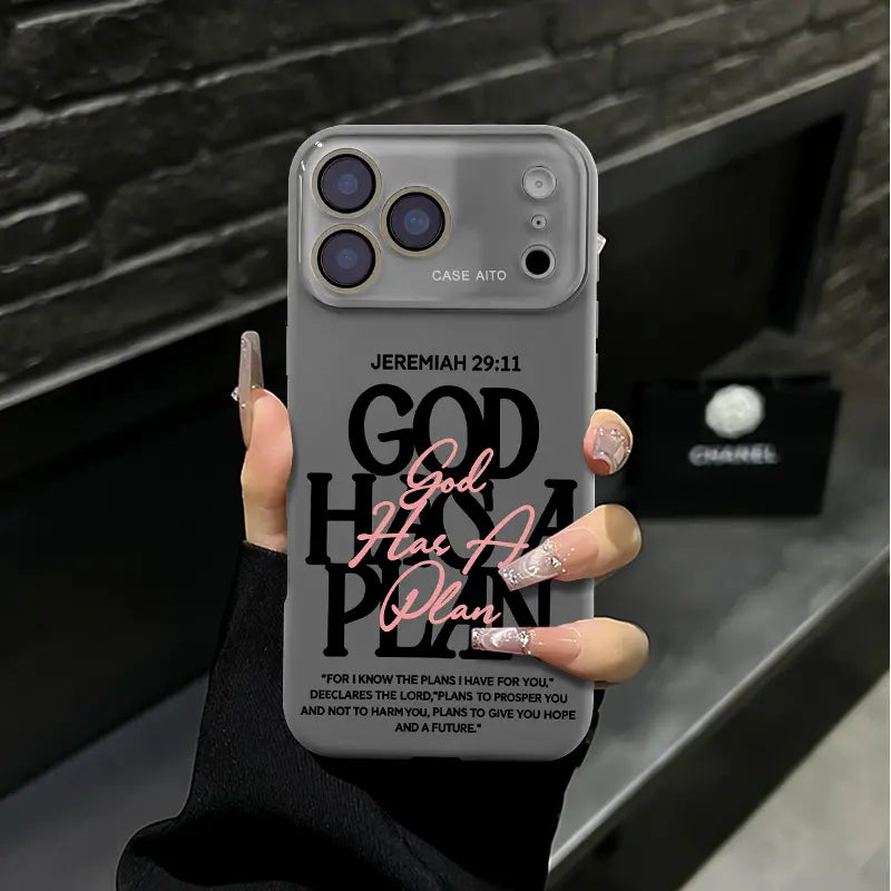 God Has A Plan Christian iPhone Case – Shockproof Faith-Based Bible Verse Protective Cover for iPhone 12-17 Series