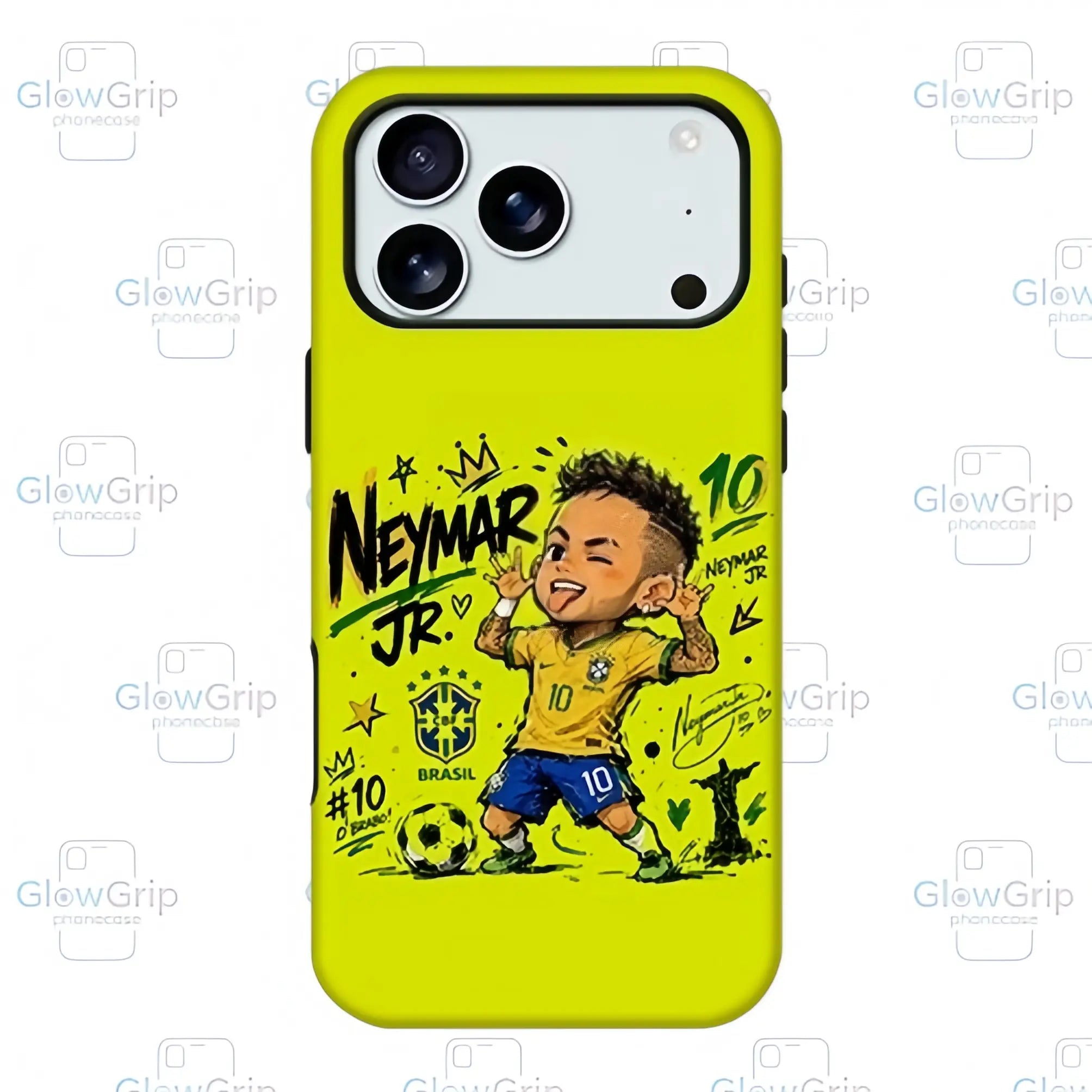 Cute Q-Version Cartoon Football Star MagSafe Case – Graffiti Soccer Athlete Cover for iPhone 17 Pro Max