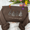 Fröhliche Weihnachten Sweatshirt – Herren-Hoodie mit Rundhalsausschnitt und Weihnachtsbaum-Motiv, Größe M 