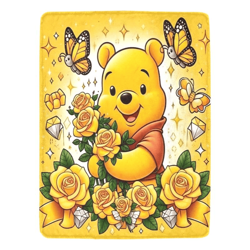 DISNEY CLASSIC Winnie the Pooh & Tigger Floral Throw Blanket