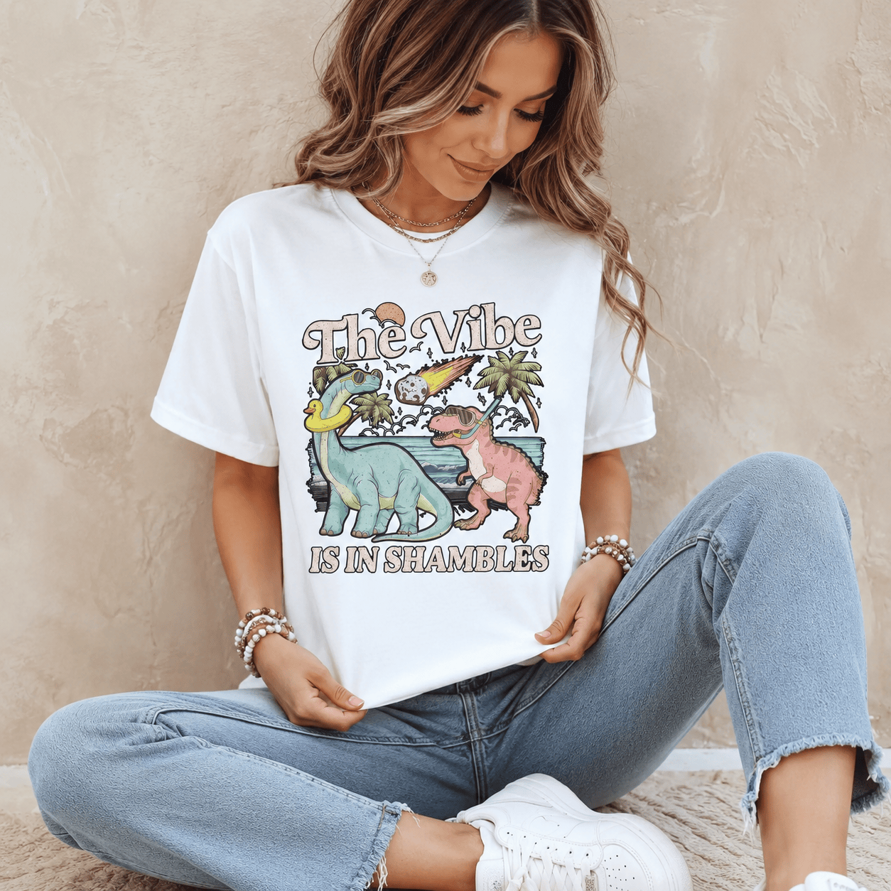 The Vibe Is In Shambles TShirt, Funny Dinosaur Sweatshirt, Cute Mental Health Tee Gift, Gift For Her