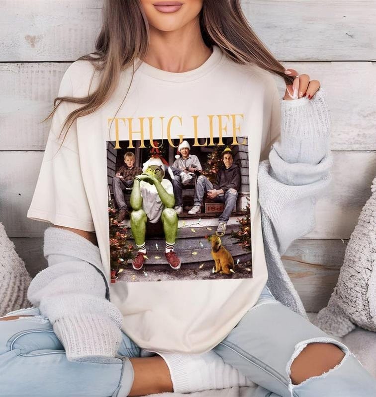 Thug Life Weihnachtsfilm-Shirt, Weihnachts-Freunde-Sweatshirt 