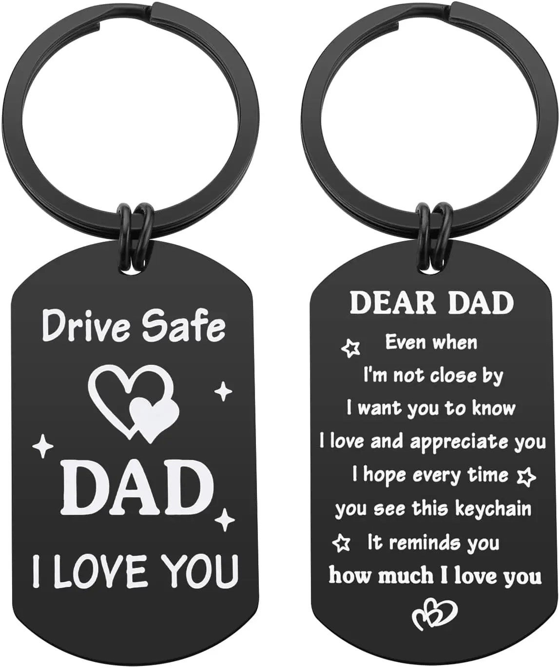 Fathers Day Gift for Dad from Daughter Son - Drive Safe Dad Keychain Birthday Valentine's Day Father's Day Gift