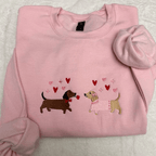 Dachshund Valentine’s Day sweatshirt embroidered sweatshirt