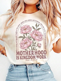 Retro Motherhood Is Kingdom Work  Shirt, Mothers Day Shirt, Christian Mom Gift,Religious Boho Floral Bible Shirt,Mom Life Tee