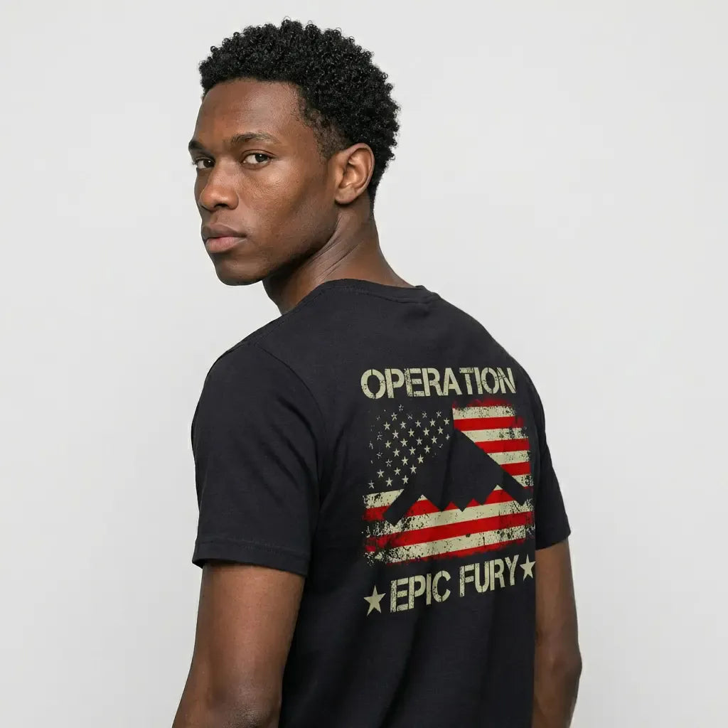 US Air Force B-2 Spirit Patriotic 2-Sided Cotton T-Shirt