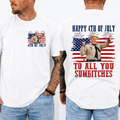 Happy 4th Of July To All You Sumbitches Shirt, Smokey And The Bandit Movie T-Shirt, Classic Movie Quote Tee, Funny Show Fireworks T-Shirt for Independence Day, MADE IN USA