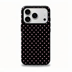 Pink polka dot iPhone case, pink, black