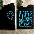 funny shirt not right in the head humor retro wavy lettering sarcasm short sleeve