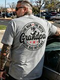 The Man The Myth Grandpa Bad Influence Monkey T Shirt Men Funny Cotton Graphic Tee Summer Casual Streetwear