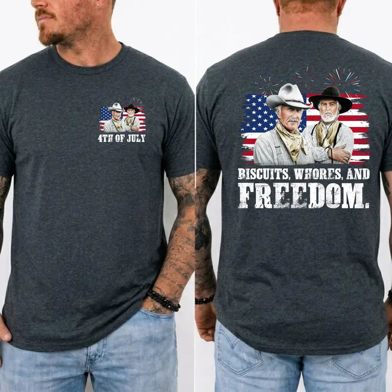 Lonesome Dove Western Movie T-Shirt - Funny 4th of July Independence Day Graphic Tee，MADE IN USA