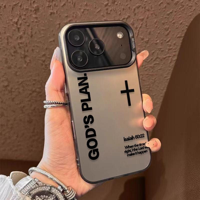 God's Plan Phone Case Cross Pattern Religious Art Fashion TPU Laser Craft Anti-Drop Case for iPhone 17 16 15 14 13 12 11 Samsung Galaxy S25 S24 S23 S22