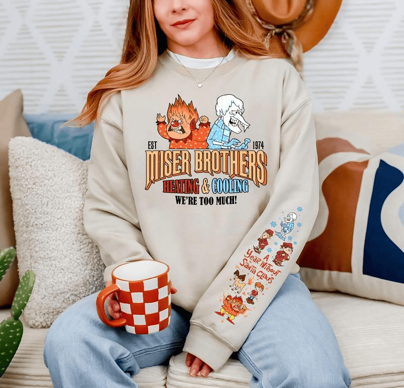 Vintage Sweatshirt „Ein Jahr ohne Weihnachtsmann“, Miser Brothers Shirt, Retro-Weihnachtshoodie, Snow Miser Heat Miser Sweatshirt, Heating and Cooling Miser Shirt 