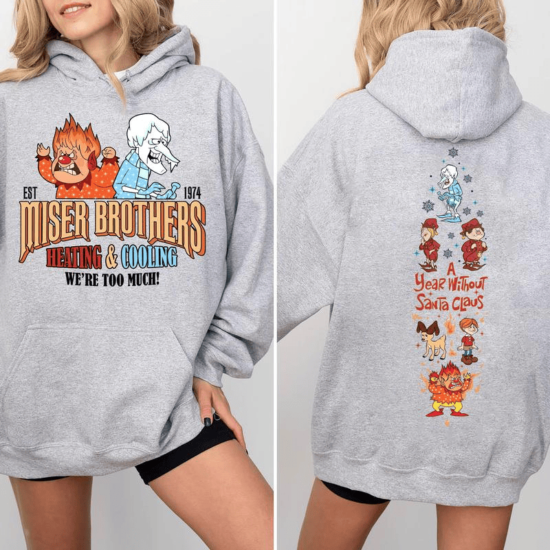 Vintage Sweatshirt „Ein Jahr ohne Weihnachtsmann“, Miser Brothers Shirt, Retro-Weihnachtshoodie, Snow Miser Heat Miser Sweatshirt, Heating and Cooling Miser Shirt 