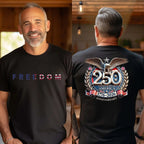 250th USA Independence 1776-2026 Patriotic Graphic T-Shirt Casual Summer Crew Neck Tee