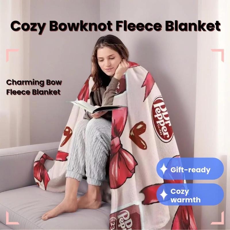 Soft Flannel Bow Throw Blanket – Lightweight All-Season Decor
