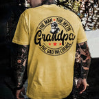 The Man The Myth Grandpa Bad Influence Monkey T Shirt Men Funny Cotton Graphic Tee Summer Casual Streetwear