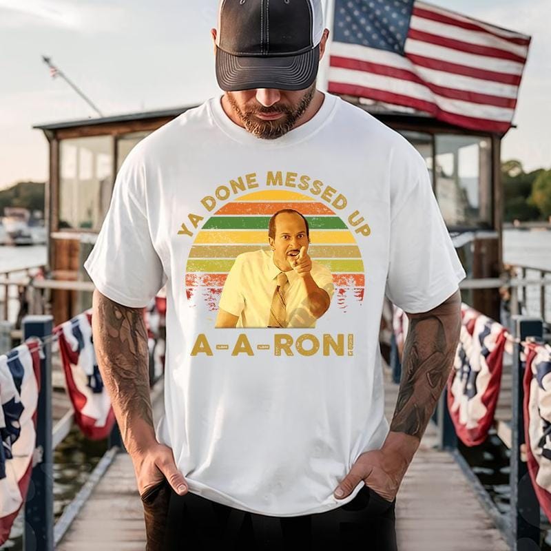 Key &amp; Peele T-Shirt, „Du hast's verbockt, Aaron“-Vintage-T-Shirt, Unisex-T-Shirt mit Spruch, Retro-Sonnenuntergangsdesign 