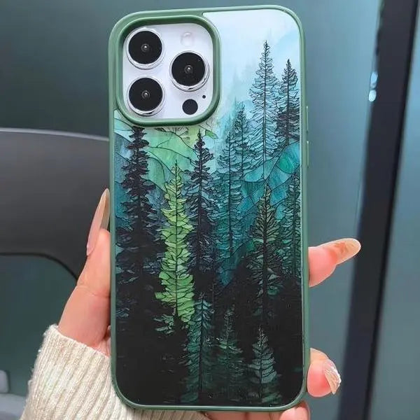 Stained Collage Forest MagSafe Case – Shockproof Silicone Cover for iPhone 17 Pro Max
