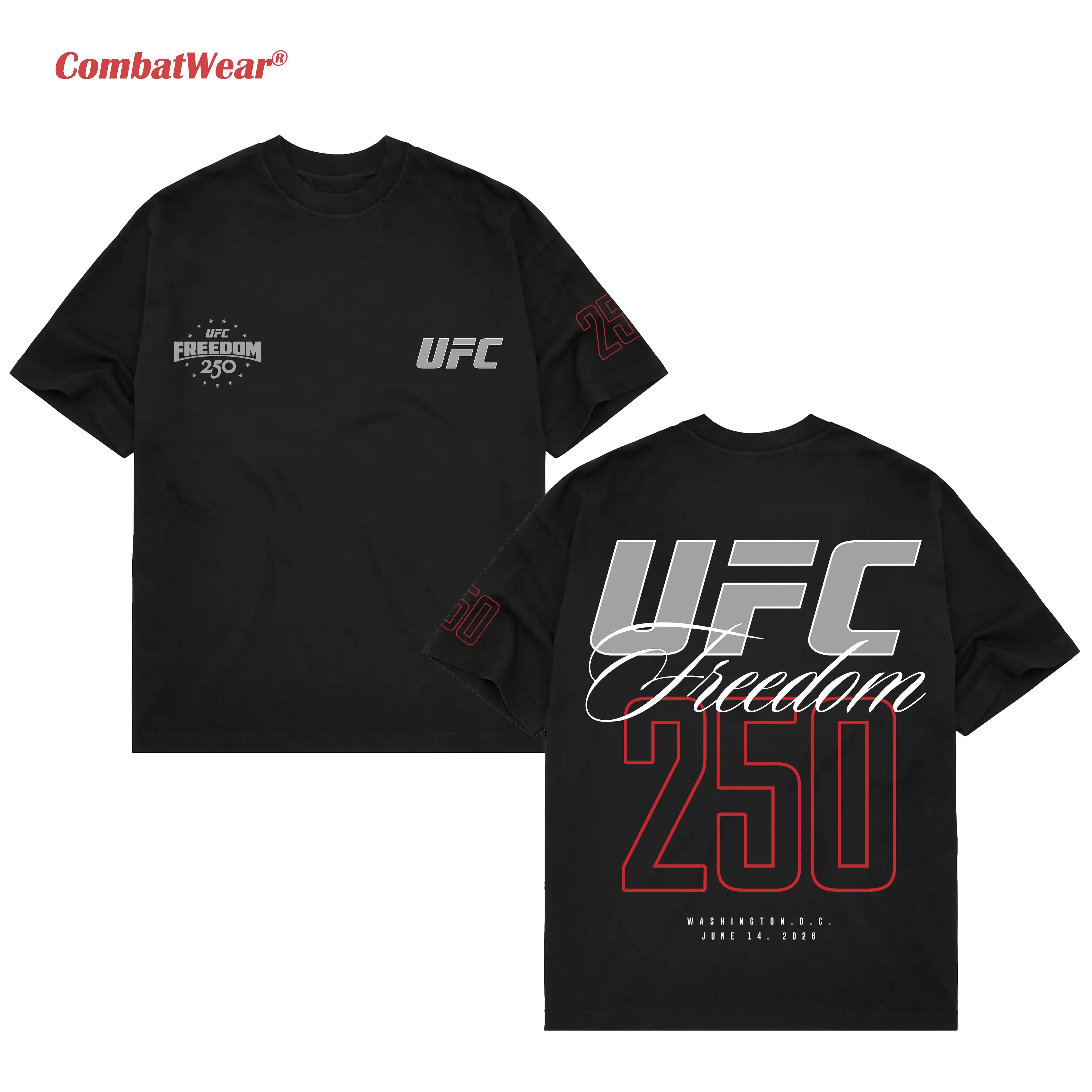 UFC Freedom 250 Vintage Graphic T-Shirt - Patriotic MMA Football Shirt for June 14 2026 Fans