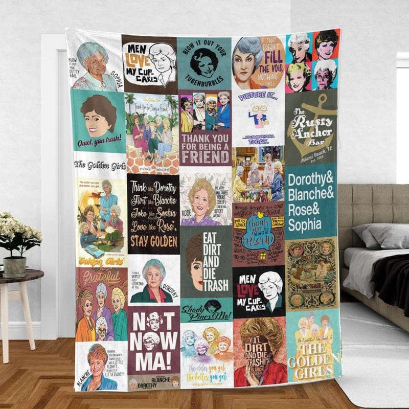Golden Girls Sitcom-Decke, Stay Golden PREMIUM Fleecedecke, Golden Girls Fleecedecke, Vintage-Film-Mink-Sherpa-Decke, Weihnachtsgeschenke, Geburtstagsgeschenke