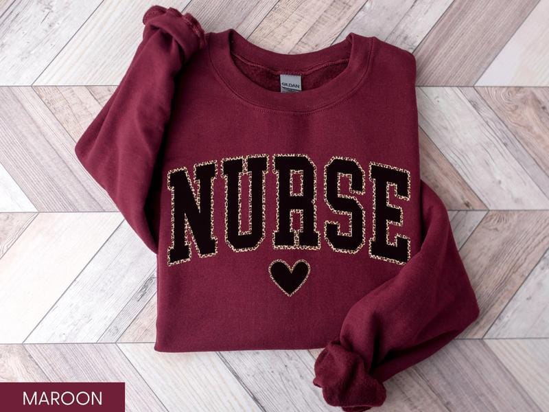 Nurse Sweatshirt, Leopard Nurse Shirt, RN Sweatshirt, Nurse Sweater, Nurse Graduation Gift