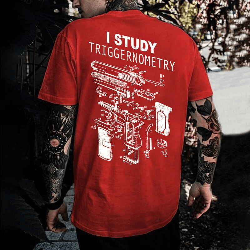 „Ich studiere Triggernometrie“-Shirt, lustiges T-Shirt für Waffenliebhaber, Pro-2A-Sweatshirt, taktischer Hoodie für Herren 