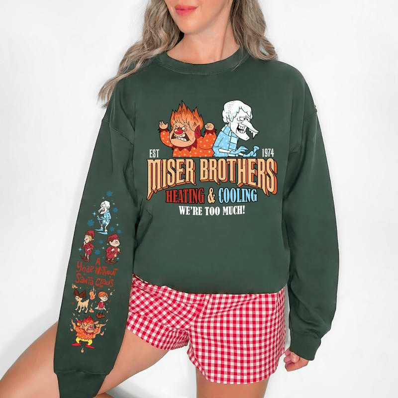 Vintage Sweatshirt „Ein Jahr ohne Weihnachtsmann“, Miser Brothers Shirt, Retro-Weihnachtshoodie, Snow Miser Heat Miser Sweatshirt, Heating and Cooling Miser Shirt 