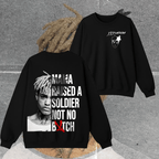 XXXTentacion Hoodie, „Mama Raised A Soldier“-Shirt, Vintage-Rapper-T-Shirt (beidseitig bedruckt), Retro-Tribute-Rapper-Pullover, XXXTentacion Y2K-T-Shirt, Geschenk für Ihn, Streetwear-Top 