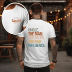 Cool Uncles Club – Der Mythos vom schlechten Einfluss – Doppelseitiges T-Shirt, Lustige Geschenke für Onkel, Bestes Onkel-Shirt aller Zeiten, Cooles Onkel-T-Shirt, Baumwoll-T-Shirt als Geschenk für Onkel 