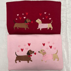 Dachshund Valentine’s Day sweatshirt embroidered sweatshirt