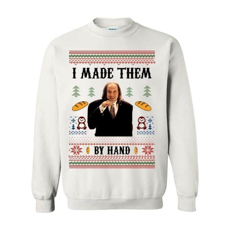 Ich habe sie von Hand gemacht – Hässliches Sweatshirt-Shirt mit Kapuze, Gruselfilm-Dinner von Hand gemacht – Meme-Shirt, Lustiges hässliches Shirt für Weihnachten, Für Männer und 