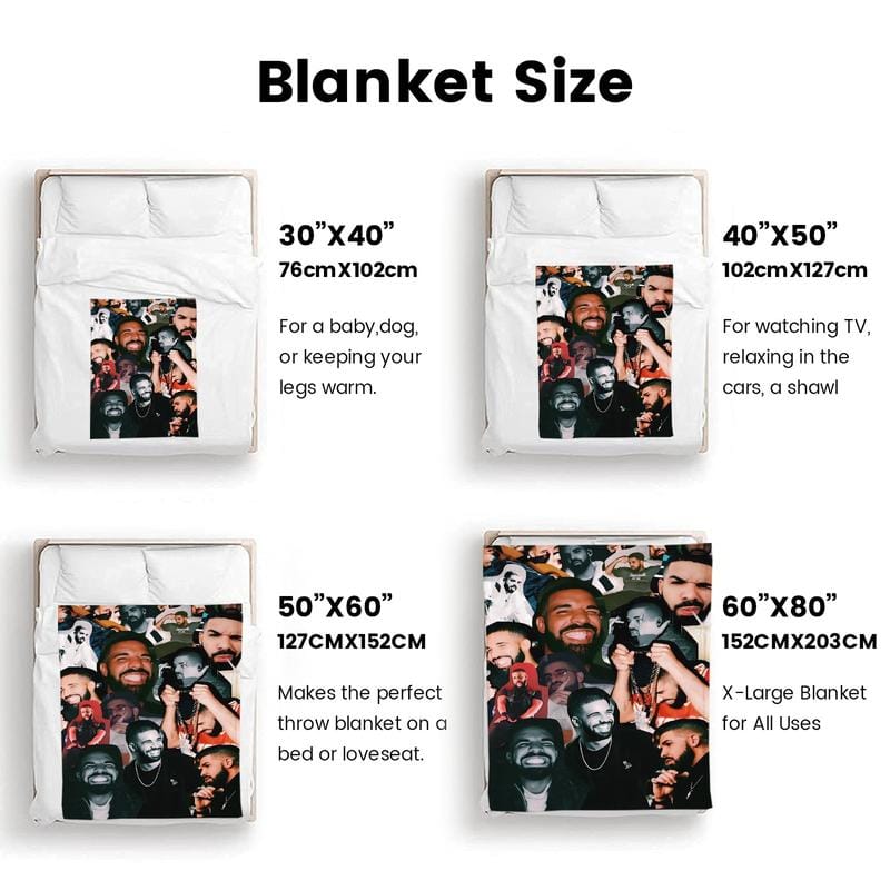 Rapper Singer Drake Flannel Blanket Inspired Ultra Soft Flannel Blanket Warm and Cozy Living Room Shawl Office Blanket Sofa Decoration Four Seasons Travel Blanket Multipurpose Gift Blanket Home Decor Accessory Digital Printing