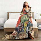 Labyrinth-Filmdecke aus Flanell, Jareth Goblin King-Design, ultraweich, für jede Jahreszeit geeignet, Geschenk für Fans, Couch, Bett, Büro, Reisen, Fantasy-Dekoration