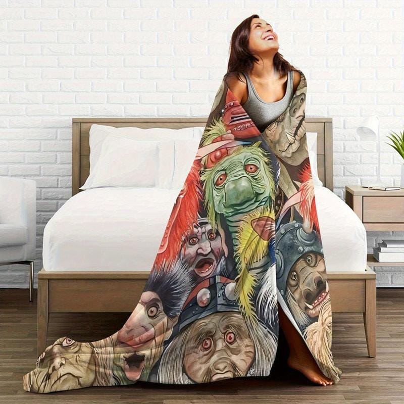 Labyrinth-Filmdecke aus Flanell, Jareth Goblin King-Design, ultraweich, für jede Jahreszeit geeignet, Geschenk für Fans, Couch, Bett, Büro, Reisen, Fantasy-Dekoration