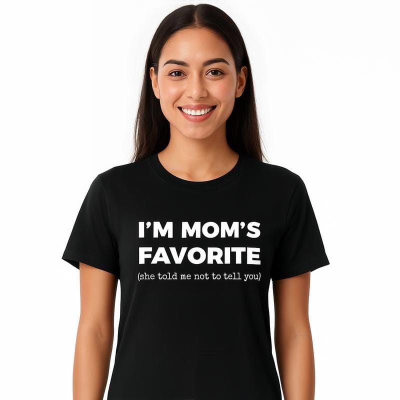 Lustiges Baumwoll-T-Shirt „Mamas Lieblingssohn/Tochter – Ich bin Mamas Lieblingssohn/Tochter“ – Golfgeschenk für Damen und Herren, Sommerkleidung 