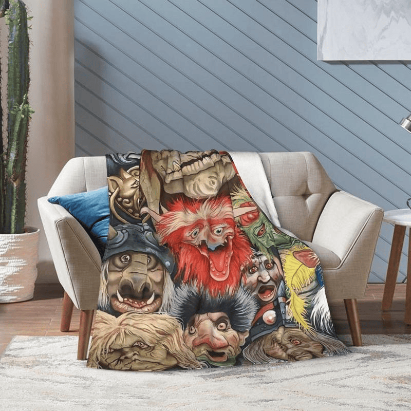 Labyrinth-Filmdecke aus Flanell, Jareth Goblin King-Design, ultraweich, für jede Jahreszeit geeignet, Geschenk für Fans, Couch, Bett, Büro, Reisen, Fantasy-Dekoration
