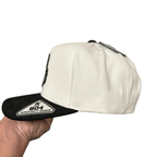 Alpha Wolf Hut Lobo Entre Ovejas Corrido Style Snapback Premium Schwarz-Weiß Kappe mit Wolfsaufnäher